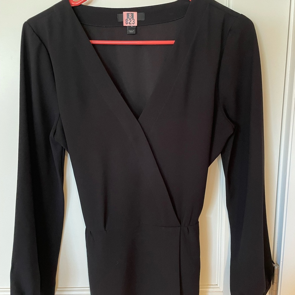 J Crew black crepe peplum top, sz 4